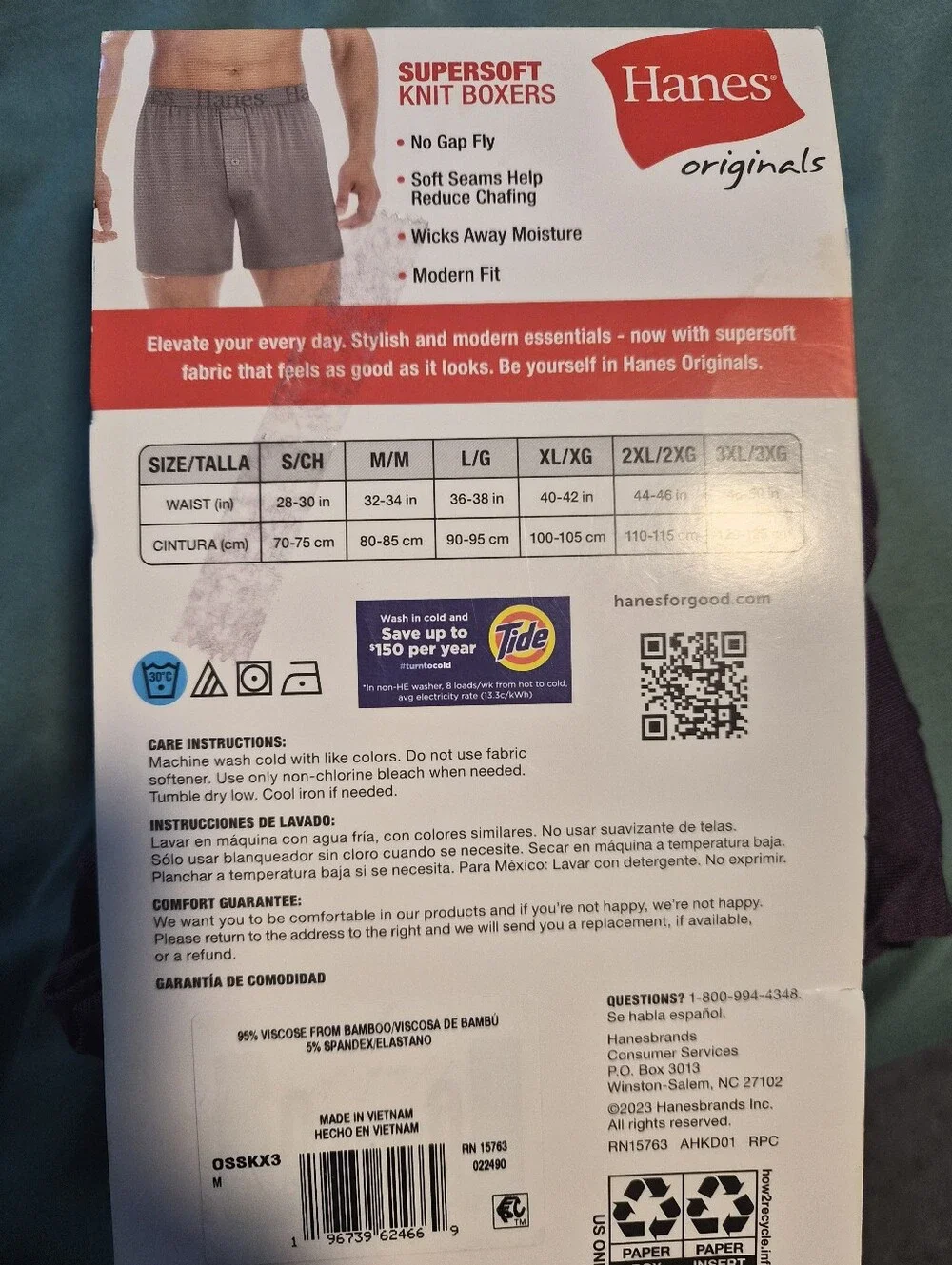 Hanes Supersoft Knit Boxers Pack - Black & Light Blue